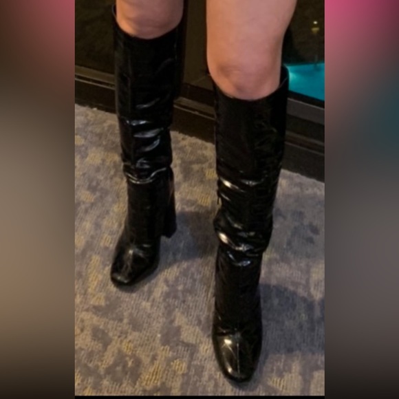 Croc knee high black boots 6.5 women’s - Picture 2 of 3